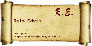 Reis Edvin névjegykártya